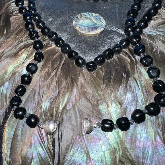 Valextra Black Leather and Feather Necklace - Picture 7 of 9